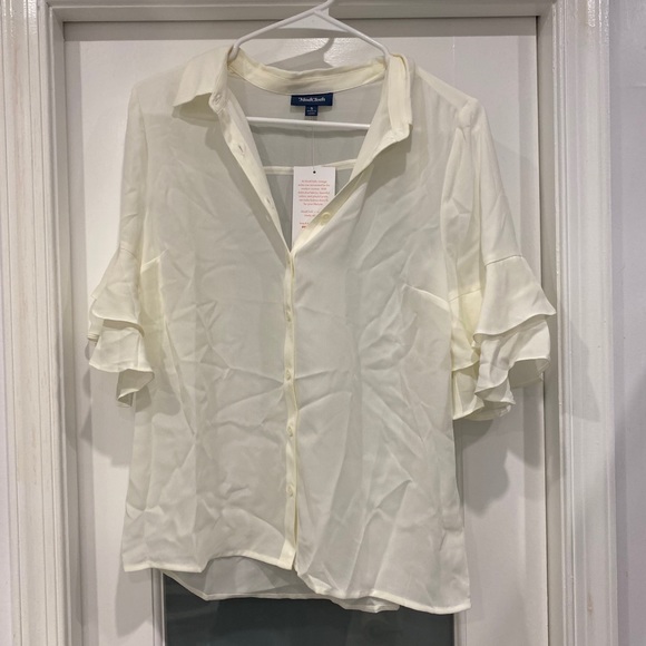 ModCloth Ruffled Sleeve Top - Picture 3 of 3